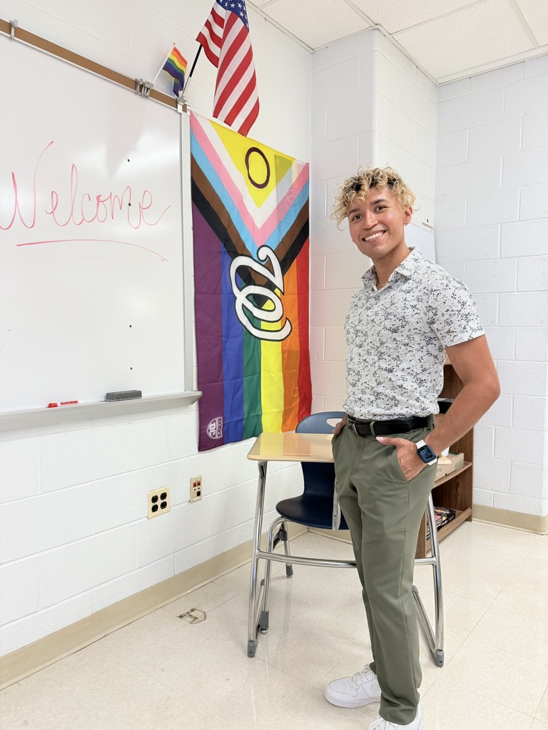 Classroom welcome board with inclusion flags